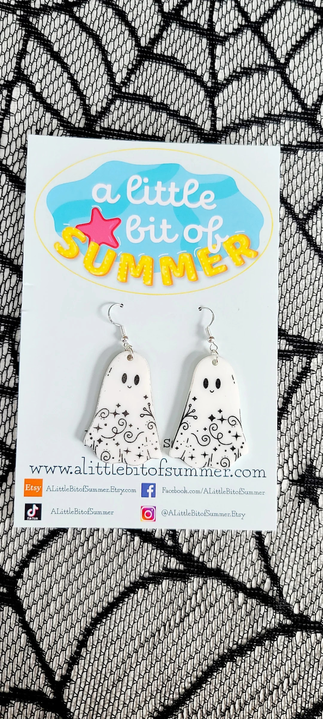 Boho Doodle Ghost Earrings, Halloween Earrings - Etsy | Etsy (US)