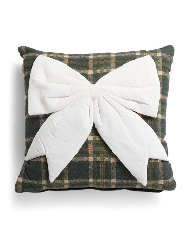 18x18 Velvet Bow Pillow | TJ Maxx