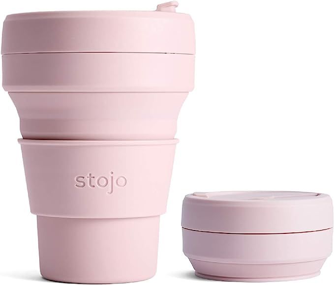 Stojo On The Go Coffee Cup | Mini Collapsible Silicone Travel Cup – Carnation Pink, 8oz / 236ml... | Amazon (US)