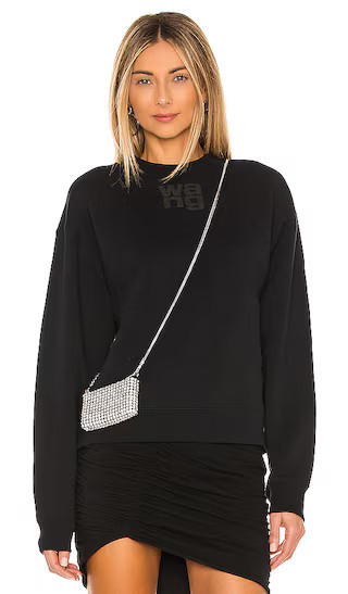 Essential Terry Crew Sweatshirt W/ Puff Paint Logo in Black | Revolve Clothing (Global)