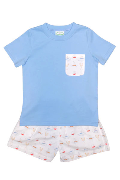 Sailboat Pocket T-Shirt Set | Grace and James Kids