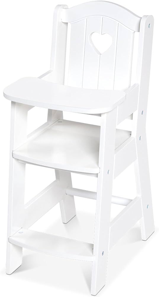 Melissa & Doug Play High Chair - Pretend Play High Chair Baby Doll Accessories,White | Amazon (US)