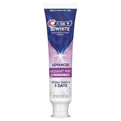 Crest 3D White Advanced Teeth Whitening Toothpaste, Radiant Mint | Target