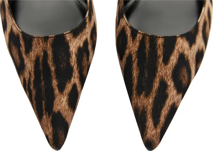 MANGO Leopard Print Pointed Toe Slingback Pump (Women) | Nordstrom | Nordstrom