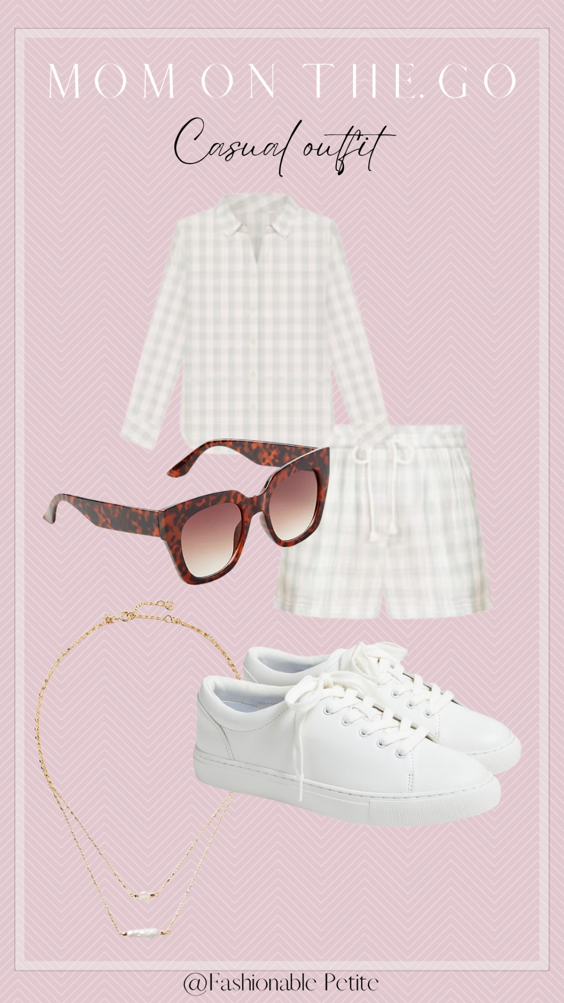 Casual outfit for a busy mom! I love this gingham set from LOFT. 

Mom outfit. Summer outfit. Casual outfit. Matching set. Shorts. Gingham. 

#LTKSaleAlert