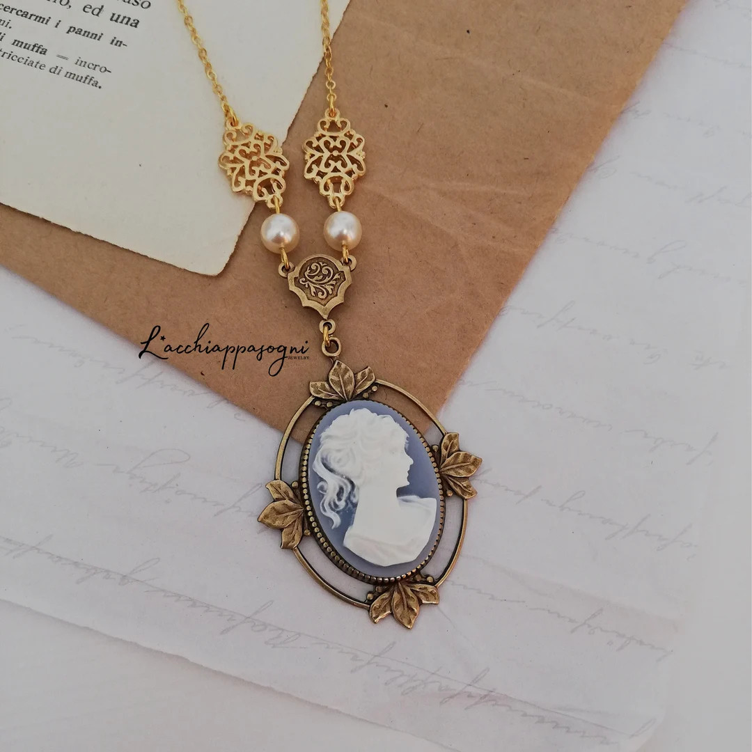 Katherine Pierce Inspired Cameo Necklace - Etsy | Etsy (US)