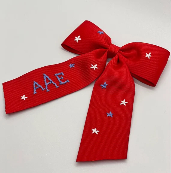 Stars All Over Hand Embroidered Bow | Etsy | Etsy (US)