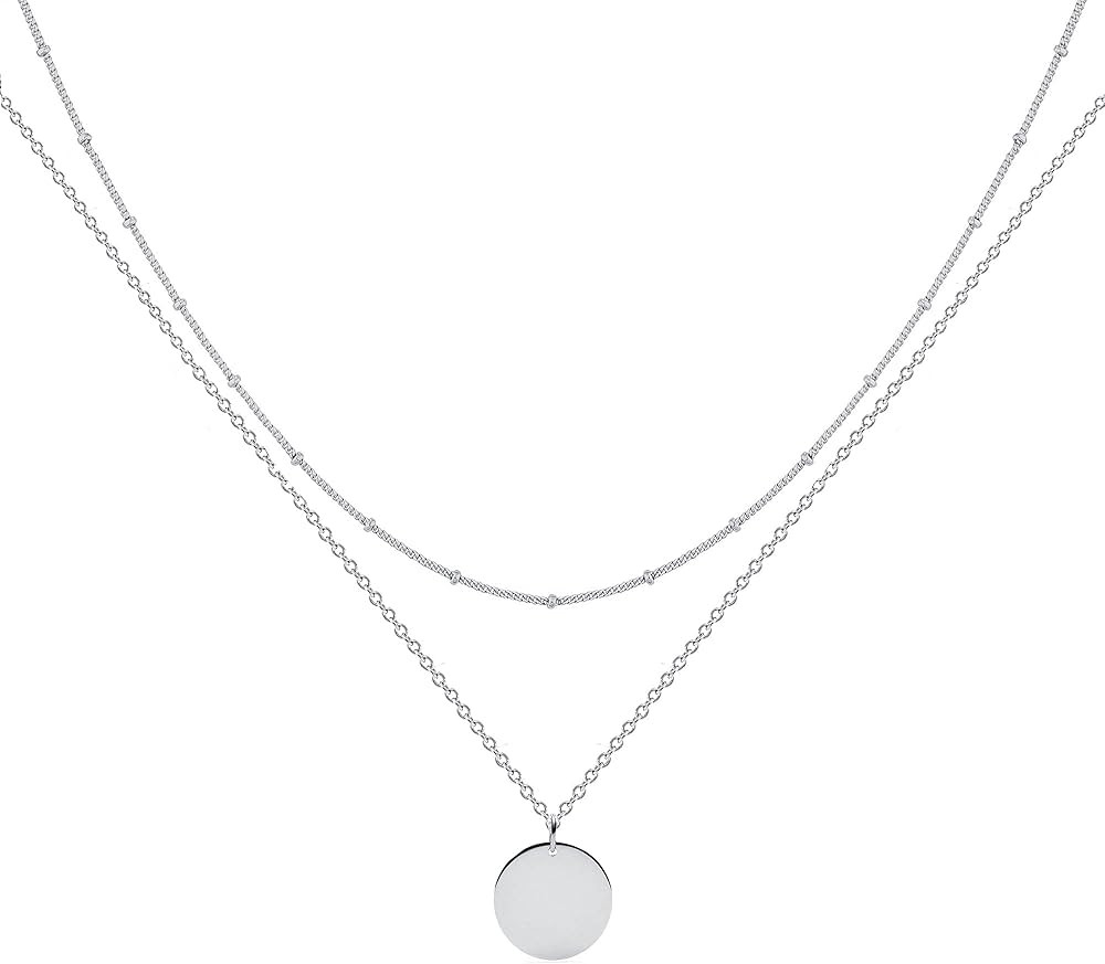 MEVECCO Layered Heart Necklace Pendant Handmade 18k Gold Plated Dainty Gold Choker Arrow Bar Laye... | Amazon (US)