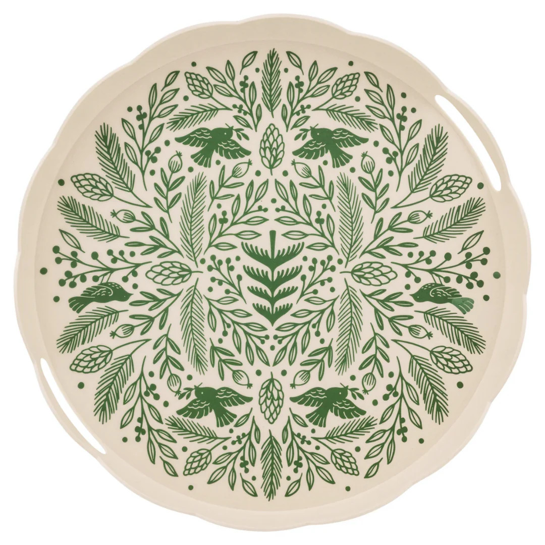 Woodland Christmas Bamboo Tray - Round | My Mind's Eye