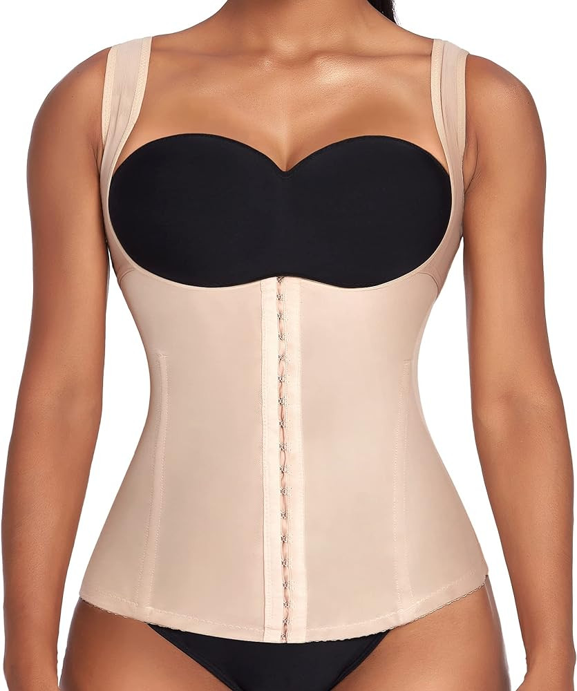 Ekouaer Women's Underbust Corset Waist Trainer Cincher Steel Boned Body Shaper Tummy Fat Burner S... | Amazon (US)