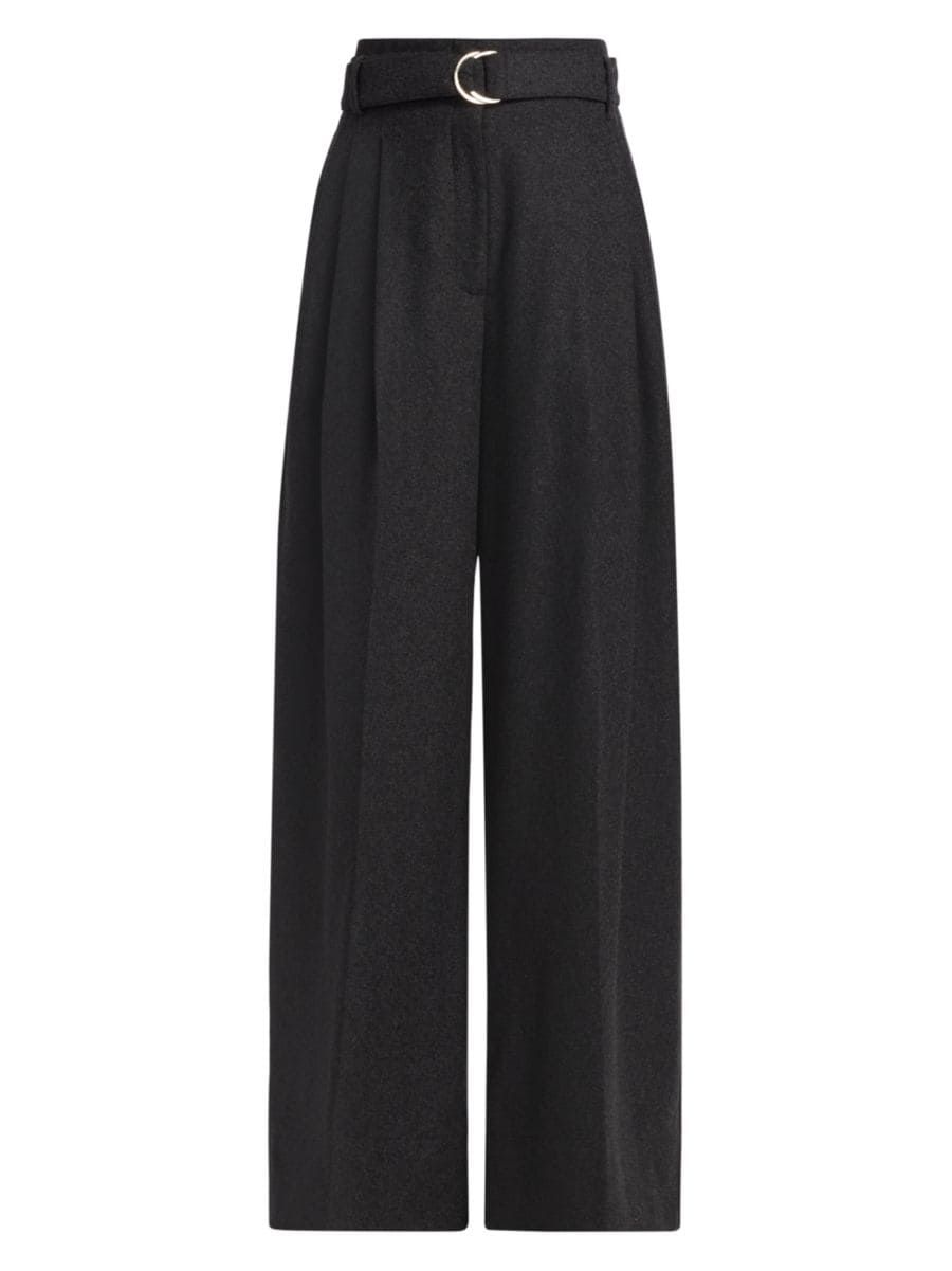 Wool-Blend Pleated Belted Pants | Saks Fifth Avenue