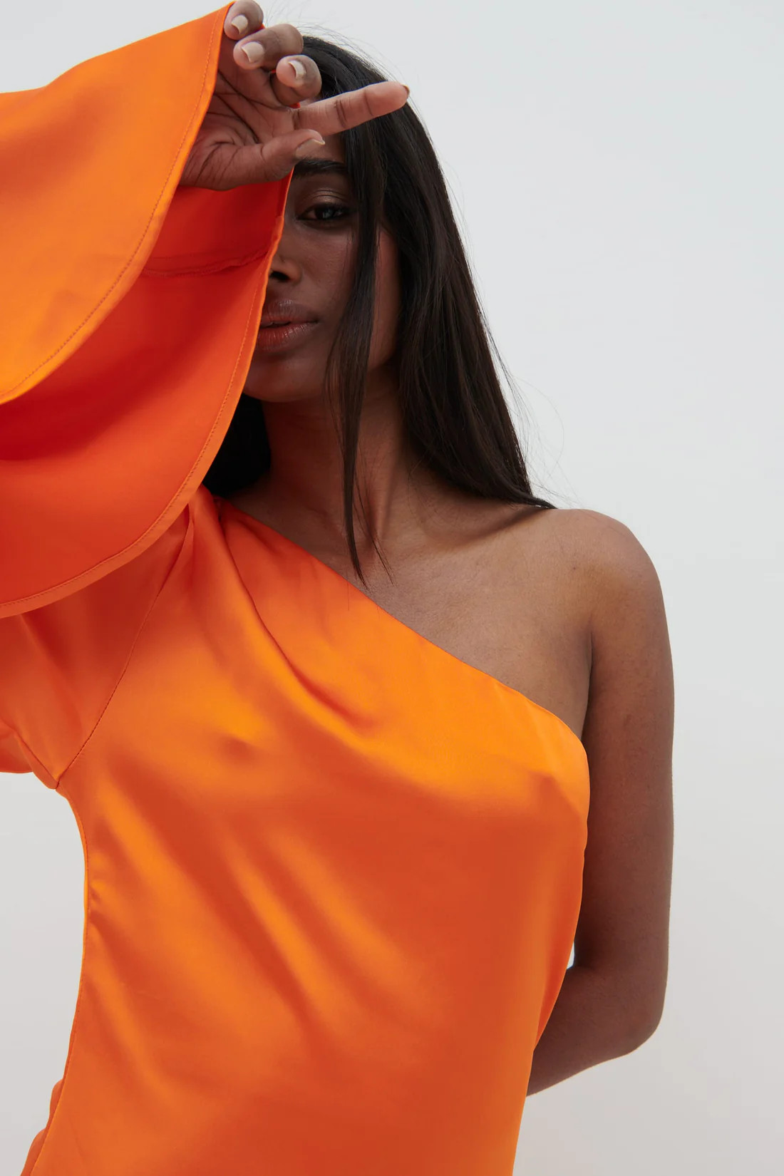 Cheyenne One Shoulder Dress - Aperol | Pretty Lavish (UK)