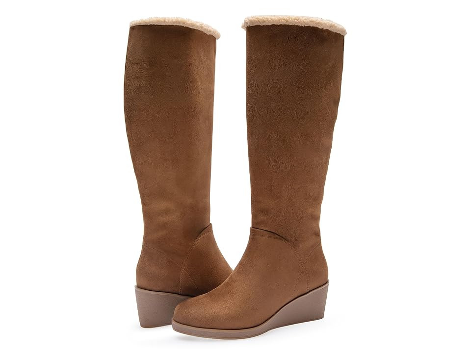 Aerosoles 2BINOCULAR Tall Wedge Boot Women's Boots Tobacco Faux Suede : 11 C - Wide | Zappos