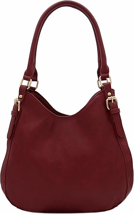 Lightweight 3 Compartment Faux Leather Medium Hobo Bag | Amazon (US)