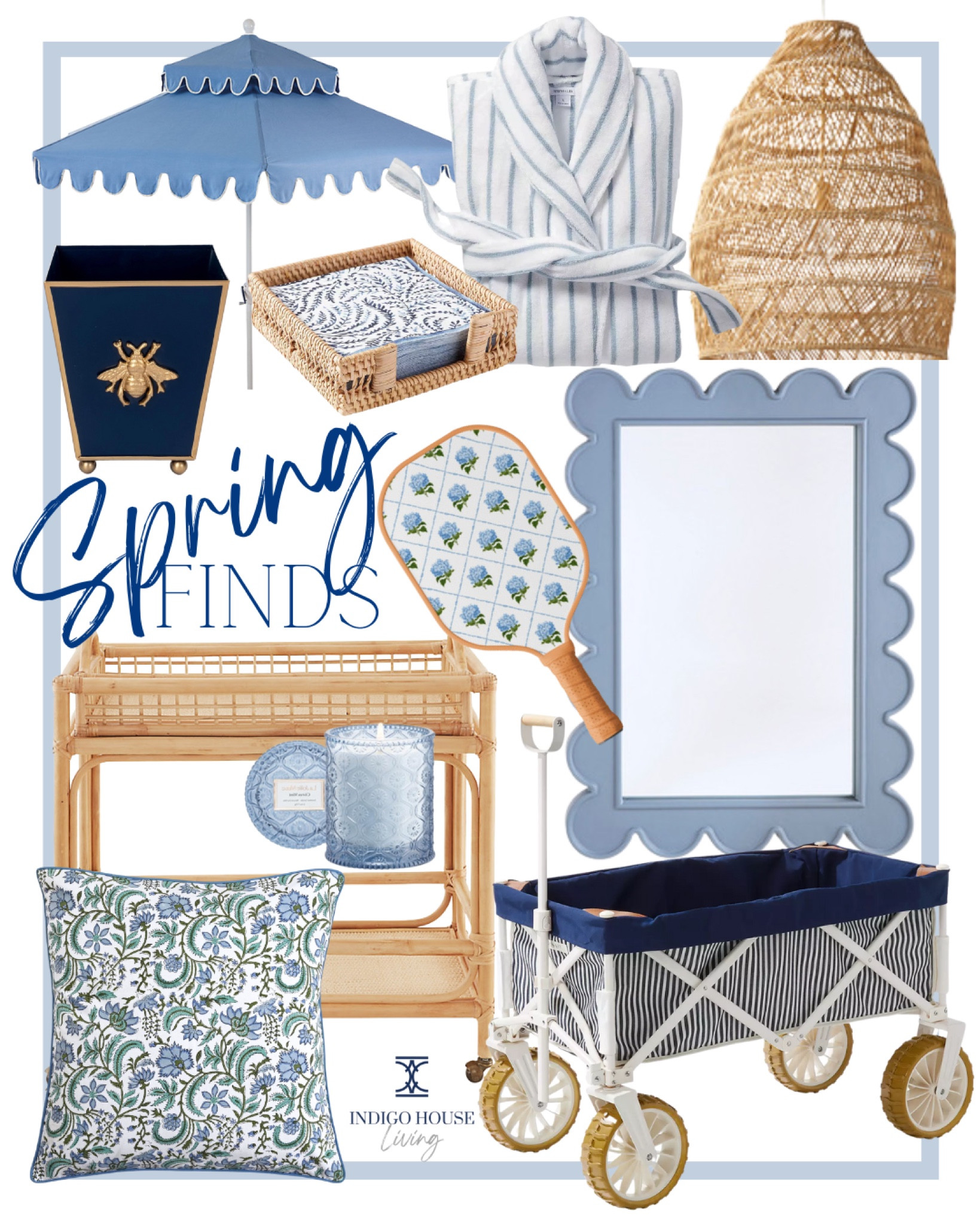 Blue and white, but make it fun! 
Whether you’re playing in style with custom pickleball paddles, adding scalloped elegance with mirrors and umbrellas, or rolling into summer with the most charming little wagon, these finds are as timeless as they are playful. Which one is calling your name? 💙🤍🎾

#LTKHome #LTKSeasonal #LTKMostLoved