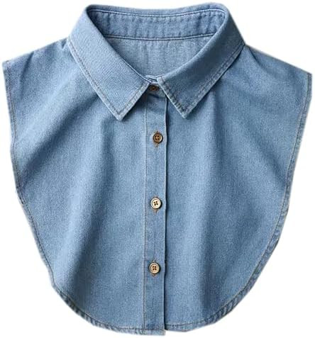 AruiLeo Denim Fake Collar Shirt Detachable,Versatile Accessories Dickey Collars Blouse Top for Wo... | Amazon (US)