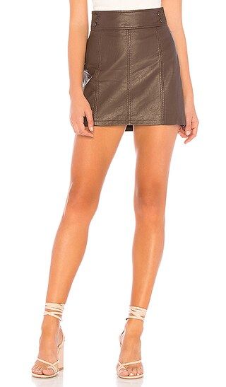 Free People Retro Bodycon Mini Skirt in Brown | Revolve Clothing (Global)