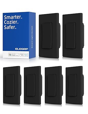 ELEGRP Smart Light Switch, 2.4GHz Wi-Fi Single Pole/3 Way Light Switch Works with Alexa and Googl... | Amazon (US)