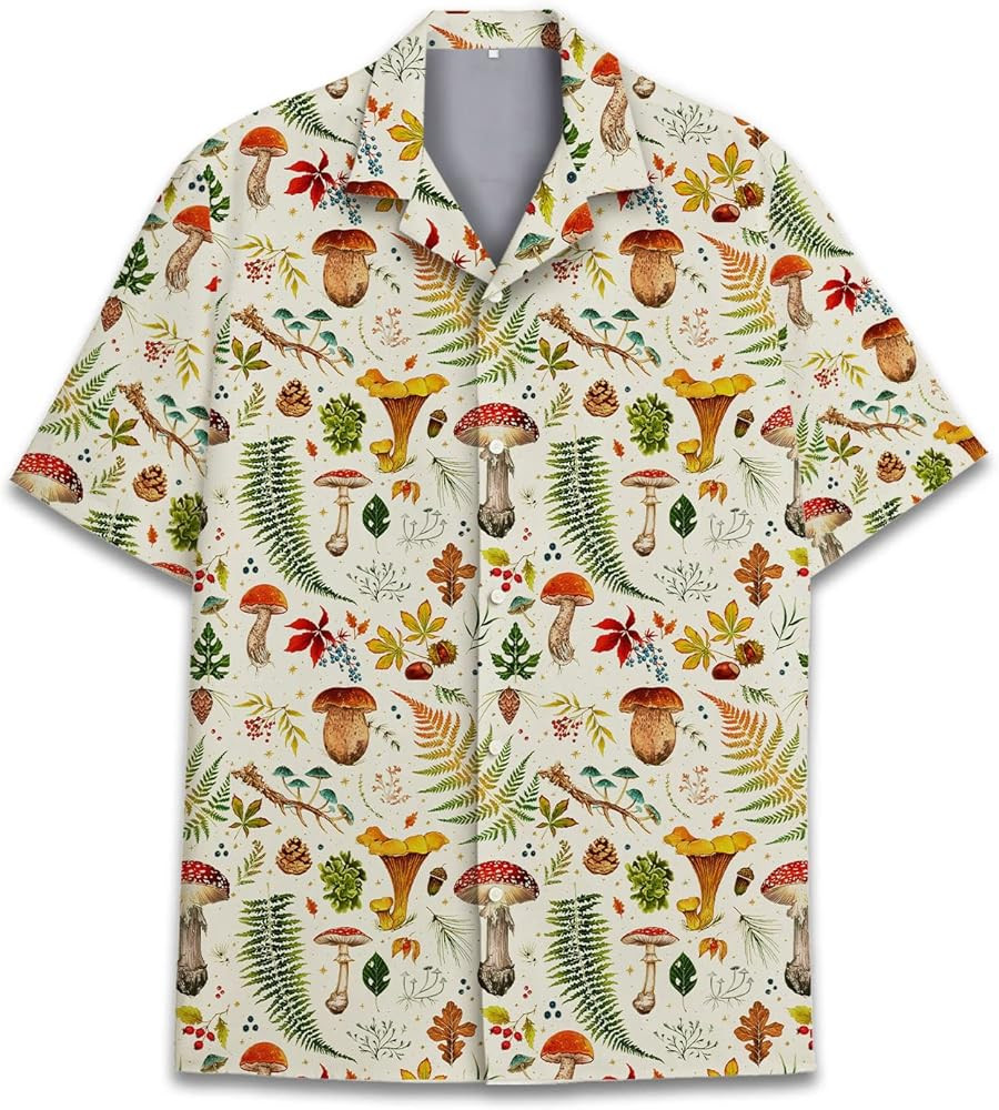 Mushroom Hawaiian Shirts For Men Women, Mushroom Shirt, Mushroom Button Down | Amazon (US)
