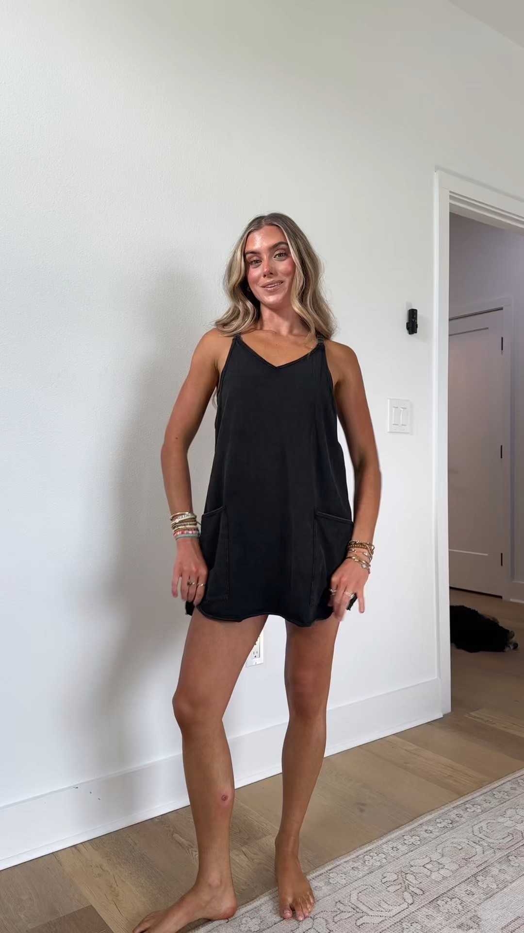 Amazon size XS Zhiyouni Women's Summer Sleeveless Mini Dress V Neck Spaghetti Straps Athletic Built-in Shorts Sundress

#LTKootd #LTKSaleAlert #LTKActive