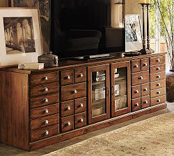 Printer's Media Console with Drawers (96") | Pottery Barn (US)