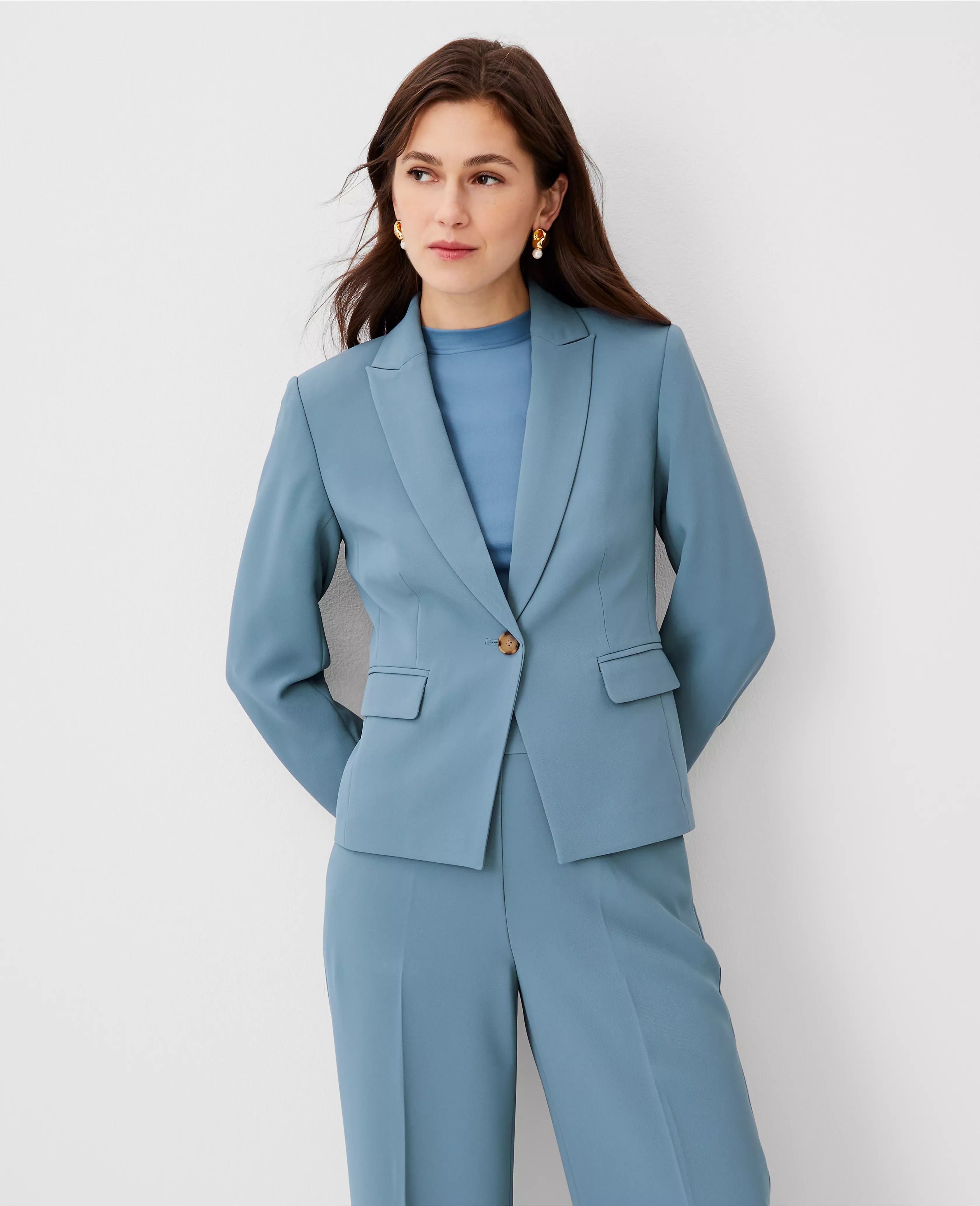 The Shorter One Button Blazer in Fluid Crepe | Ann Taylor (US)