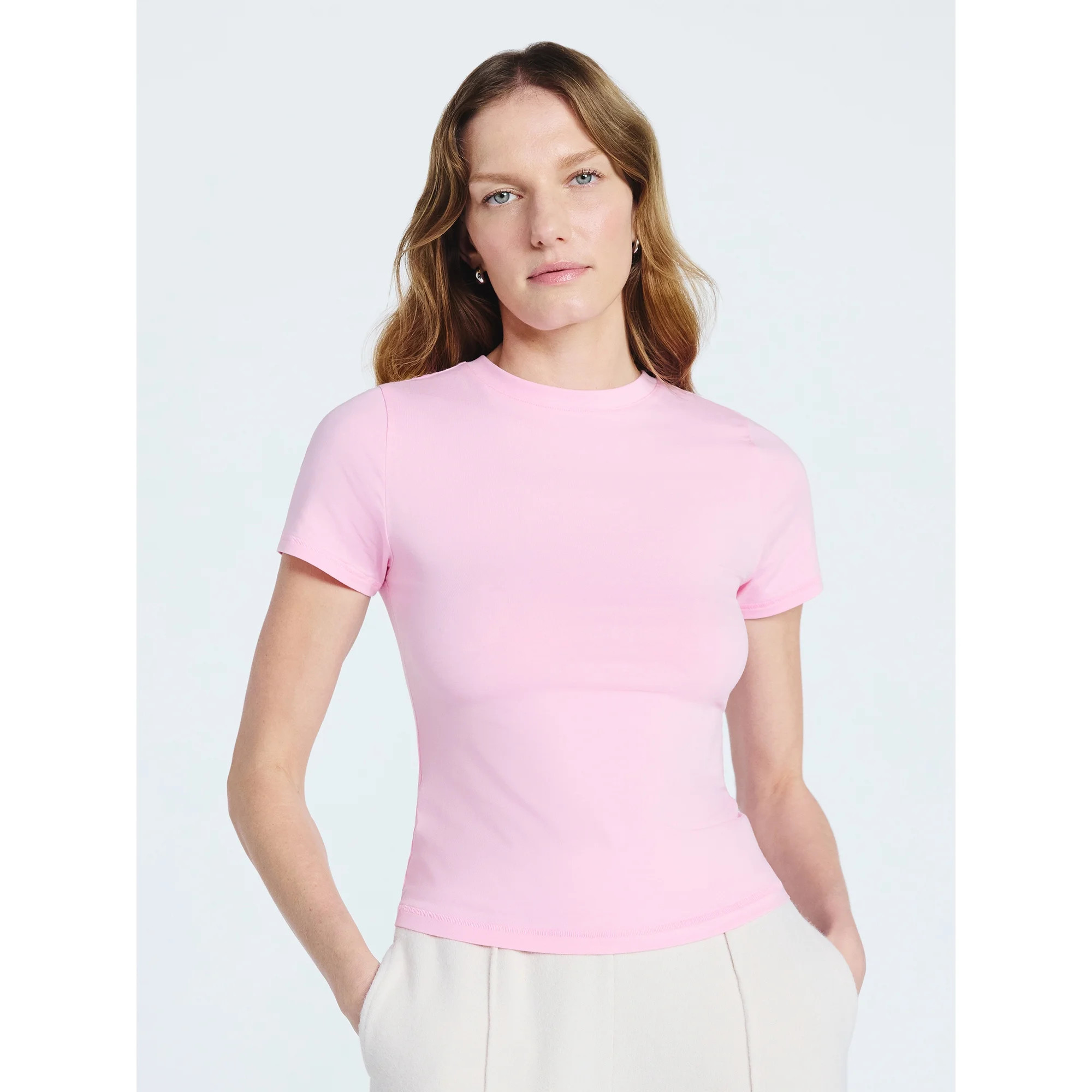 Scoop Women's Ultimate Refined Jersey Knit Fitted Baby Tee, Sizes XS-XXL | Walmart (US)