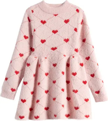 Kids' Sweetheart Long Sleeve Sweater Dress | Nordstrom