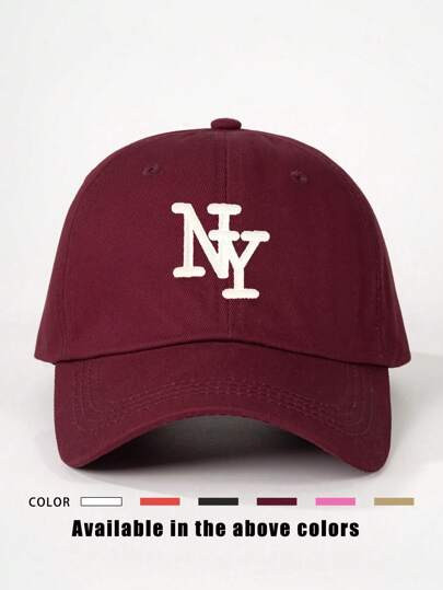 ROMWE Grunge Punk 1pc Embroidered "NY" Letter Adjustable Baseball Cap, Outdoor Sunscreen Casual Hat Suitable For Spring Autumn Travel Beach Vacation, Y2K Style For Young Adults | SHEIN
