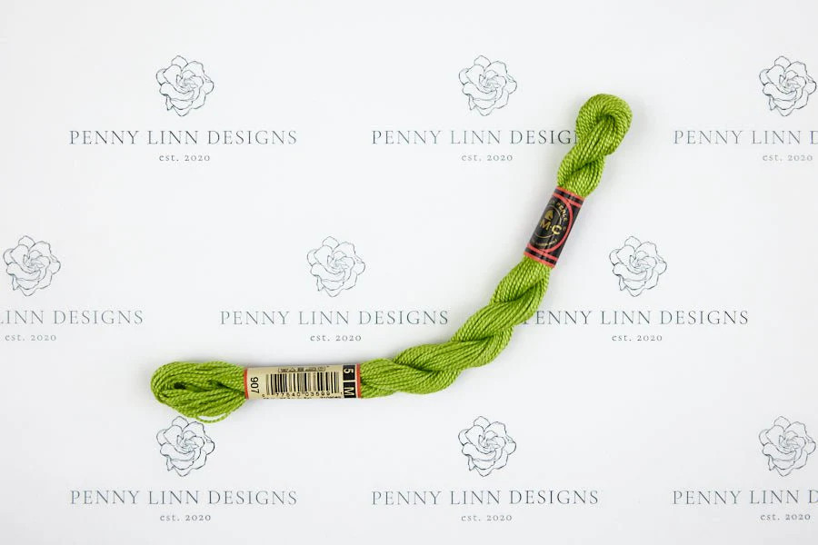 DMC 5 Pearl Cotton 907 Granny Smith | Penny Linn Designs