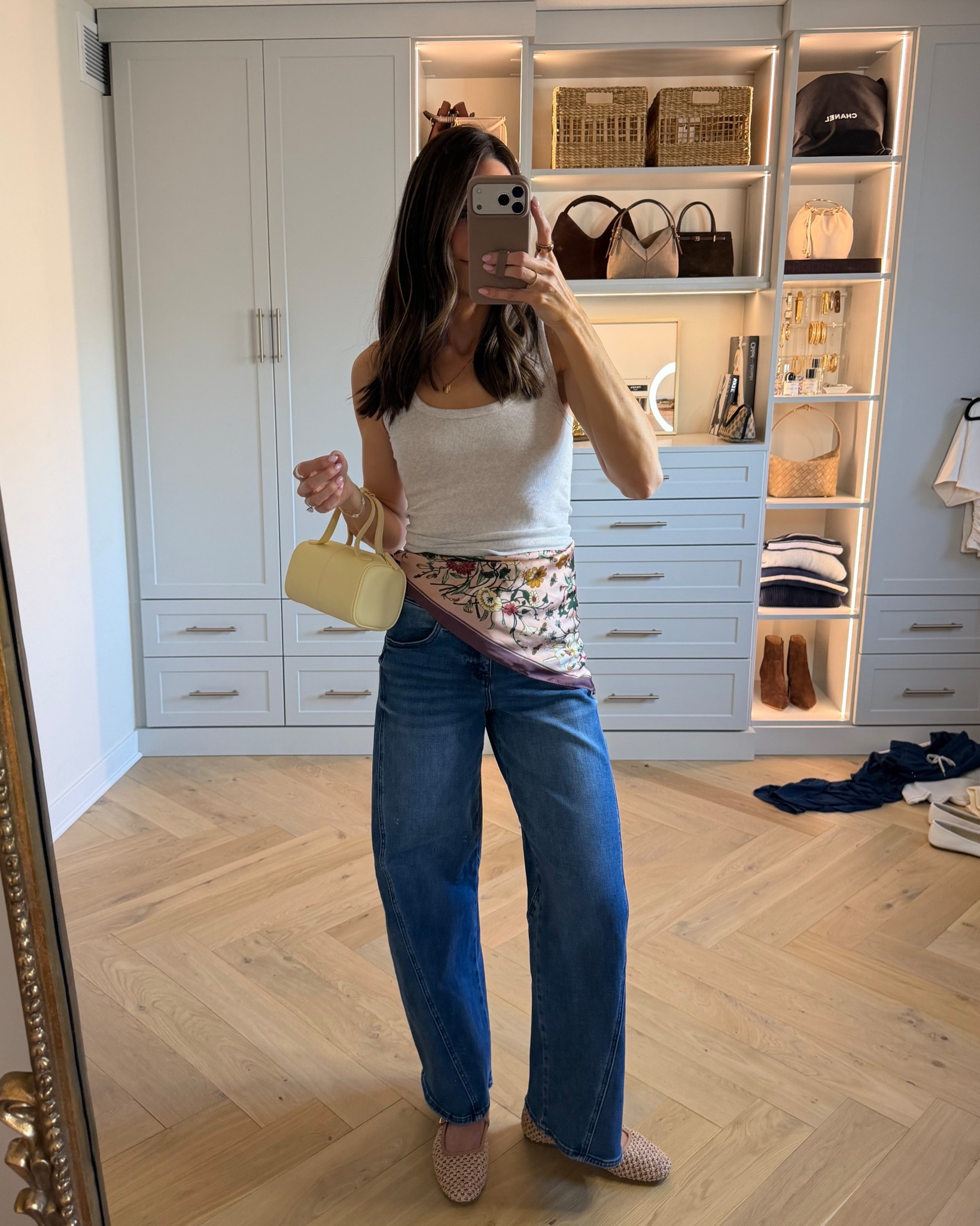 This spring outfit is making me so excited for warmer weather! 

Aritzia tank: tts (S)
Jeans: tts (2/26) have some stretch = comfy
Raffia birdies flats: tts, incredibly comfy

Scarf belt / silk scarf styling / butter yellow bag / barrel jeans / raffia flats 

#LTKSeasonal #LTKSaleAlert #LTKootd