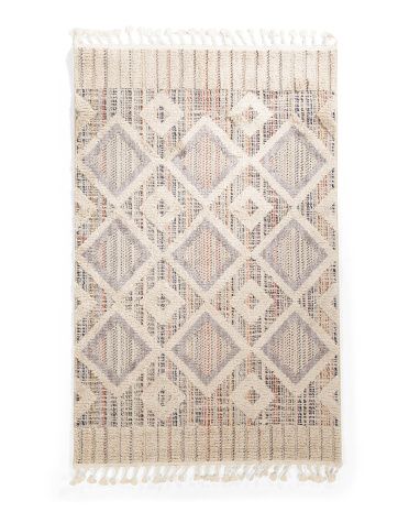 Made In Turkey Bohemian Tassel Area Rug | TJ Maxx