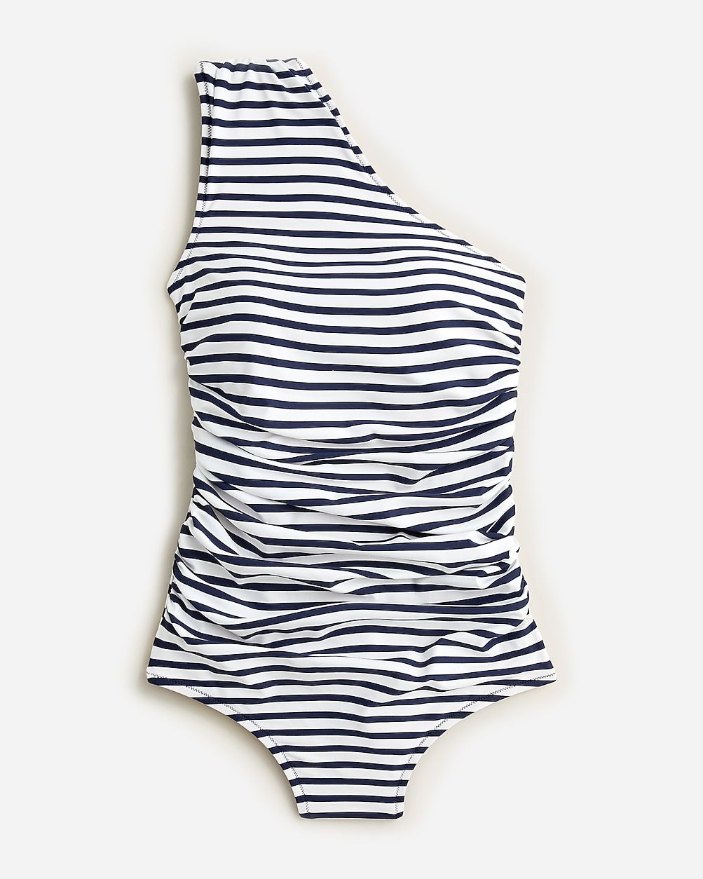 Ruched one-shoulder one-piece in stripe | J.Crew US