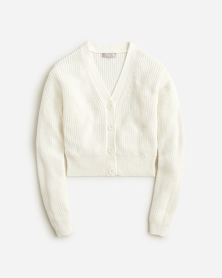 Cotton-blend cropped V-neck cardigan sweater | J. Crew US