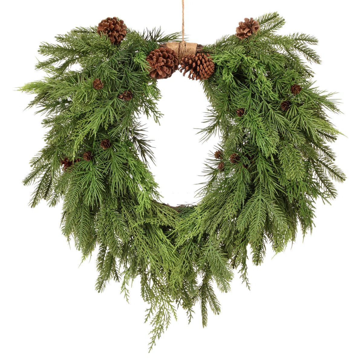 Regency International 26" Natural Touch Mix Evergreen Heart Wreath | Wayfair | Wayfair North America