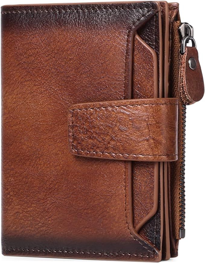 FALAN MULE Men's Wallet Soft Genuine Leather RFID Blocking Bifold Stylish Zipper Coin Pocket Wall... | Amazon (US)