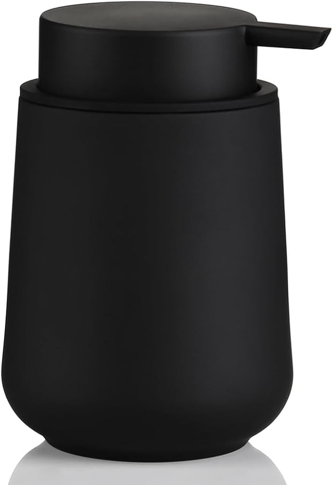 Matte Black Liquid Hand Soap Dispenser Plastic 11 oz - Modern Minimalist Style for Bathroom & Kit... | Amazon (US)