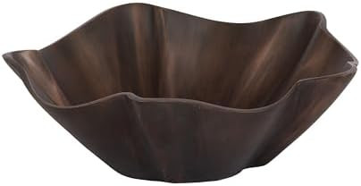 Kate and Laurel Flutte Scalloped Decorative Metal Serving Bowl, 10 x 10 x 3, Bronze, Modern Wavy ... | Amazon (US)