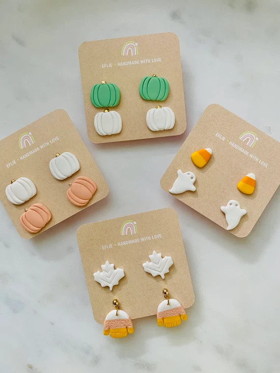 Halloween stud earrings  Fall Earrings  Small  Halloween | Etsy | Etsy (US)