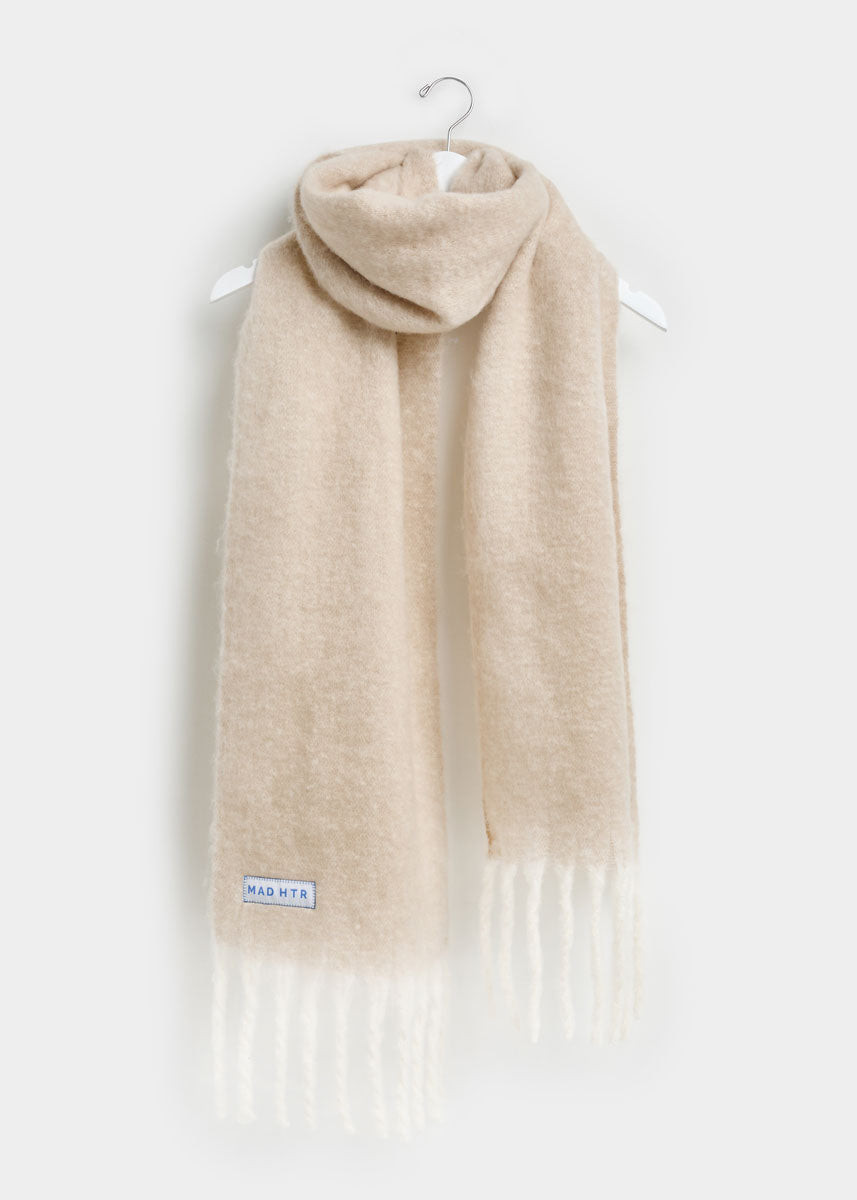 Mad Hatter Oversized Contrast Blanket Scarf - Feather &amp; Ivory | Alice & Wonder