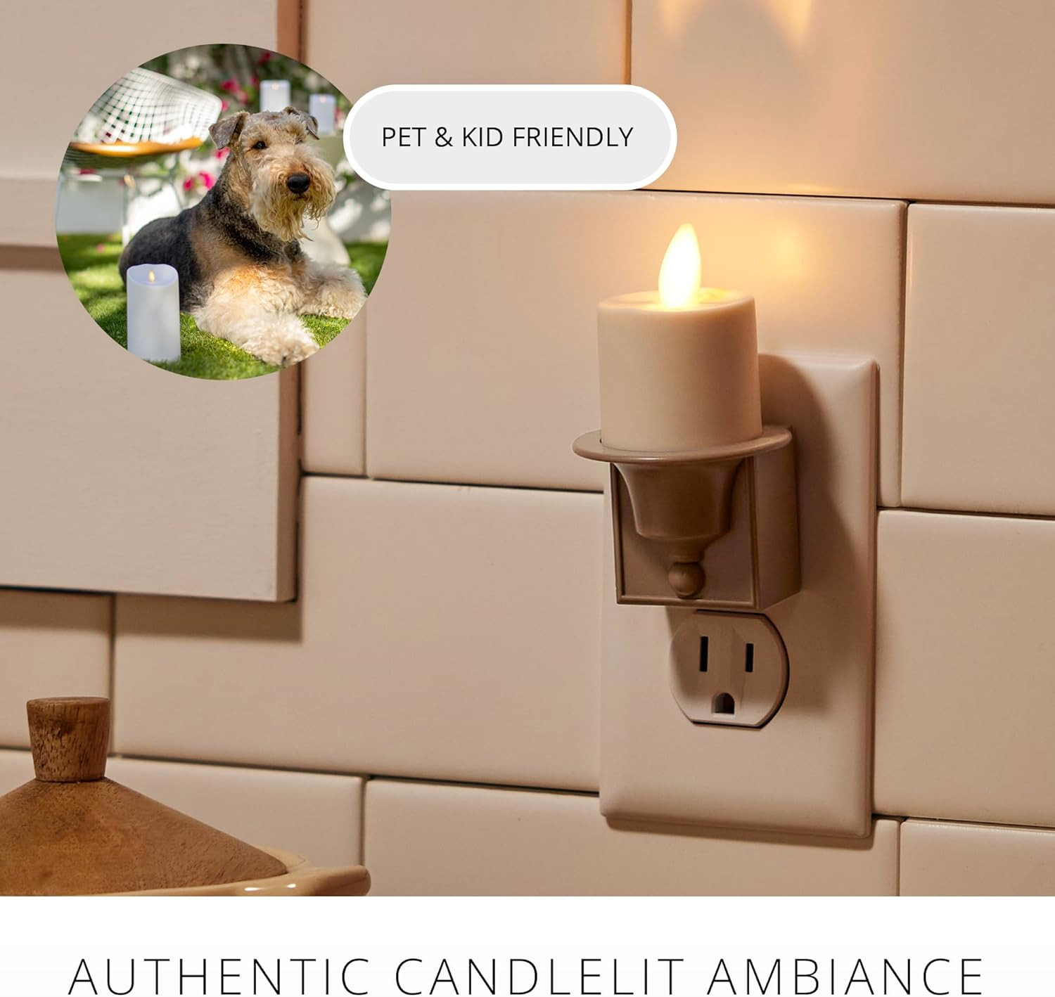 Luminara Flameless Candle Nightlight Patented Flickering Real-Flame Effect Plugs into Outlet - Du... | Amazon (US)