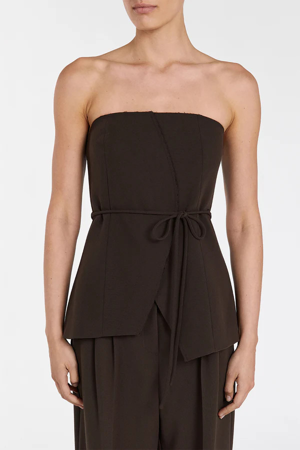 JULIE BITTER CHOC STRAPLESS TOP | DISSH