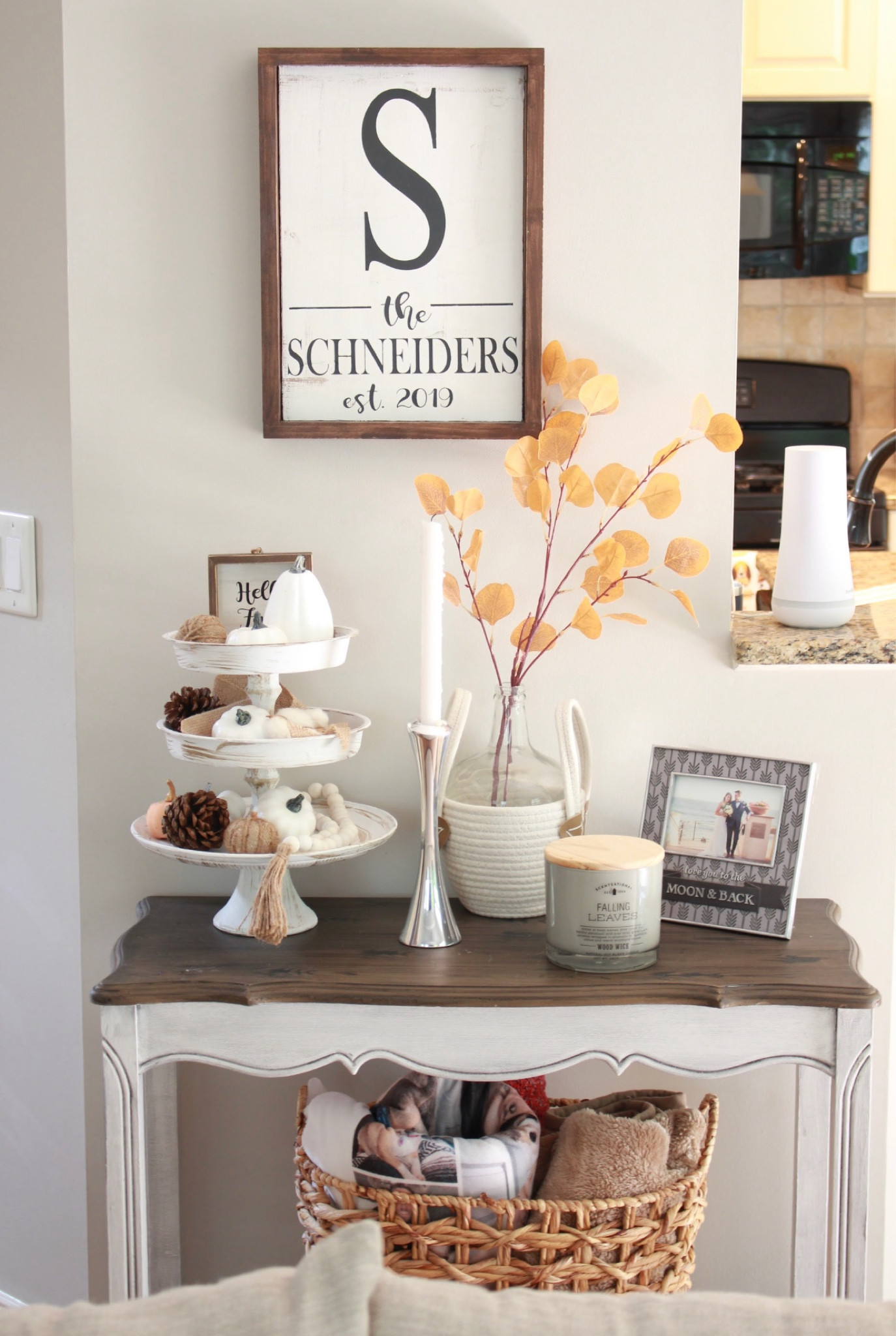 Entryway table styling for Fall! This would be cute for coffee table decor too.
#falldecor #entrywaydecor #coffeetabledecor #amazon

#LTKfindsunder50 #LTKhome #LTKSeasonal