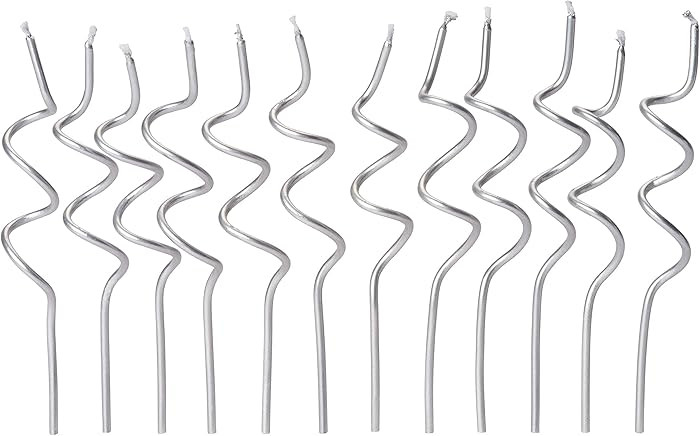 Papyrus Birthday Candles, Silver Swirl (12-Count) | Amazon (US)