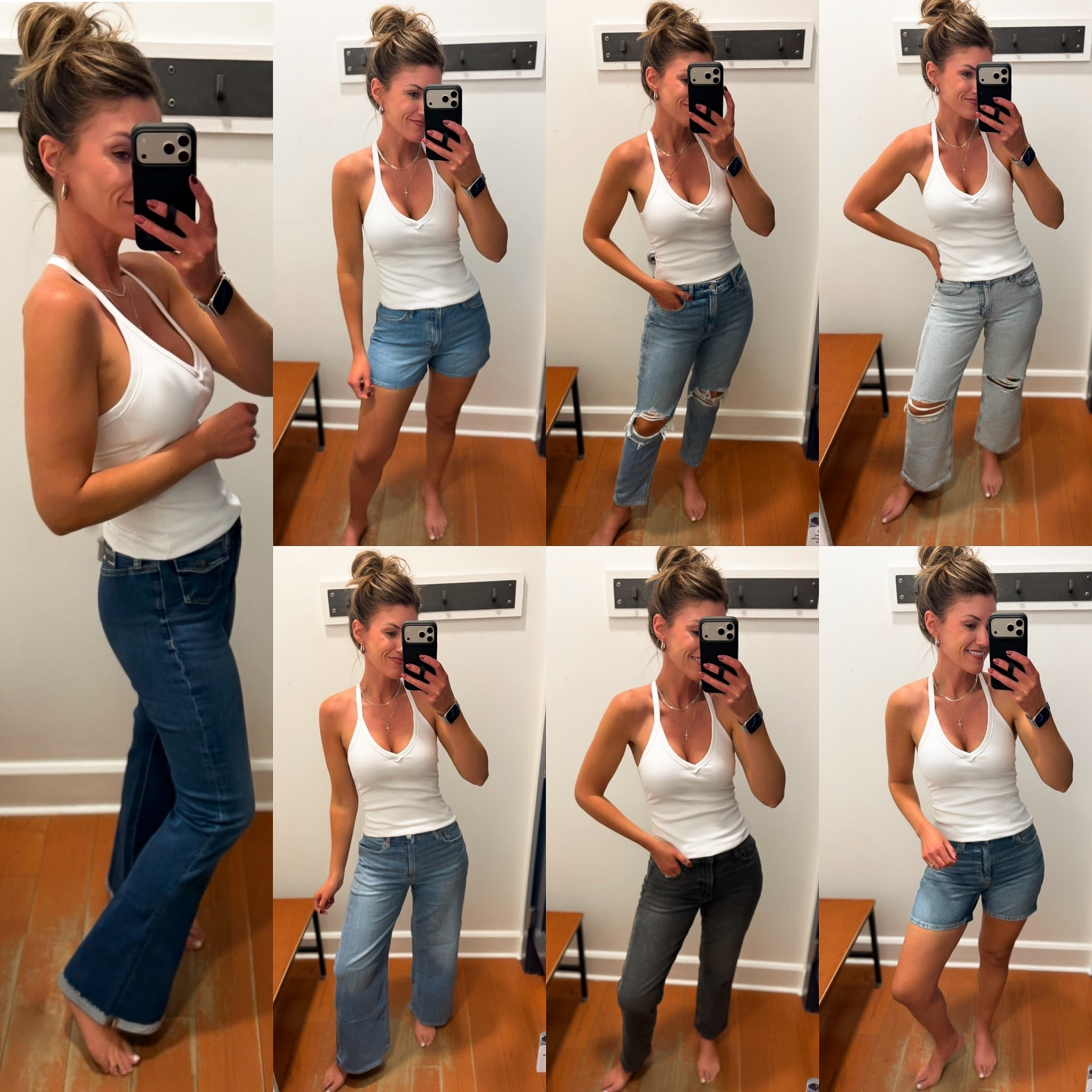 Tried on AE denim so you don’t have to. Here are some of my favorites. Wearing size 6 in all styles. In the mom jeans wearing “short” I prefer the cropped look. The dreamy drape and flare style I would have preferred a “long” length. 

#LTKSaleAlert #LTKSeasonal #LTKmomlife
