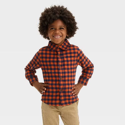 Toddler Boys' Long Sleeve Flannel Shirt - Cat & Jack™ | Target