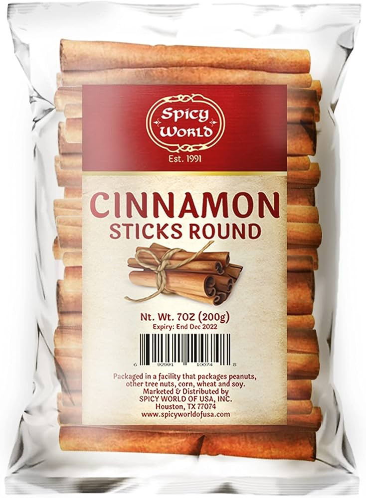 Spicy World Cinnamon Sticks 7 Ounce Bag - Perfect for Baking, Cooking & Beverages - 3+ Inches Len... | Amazon (US)