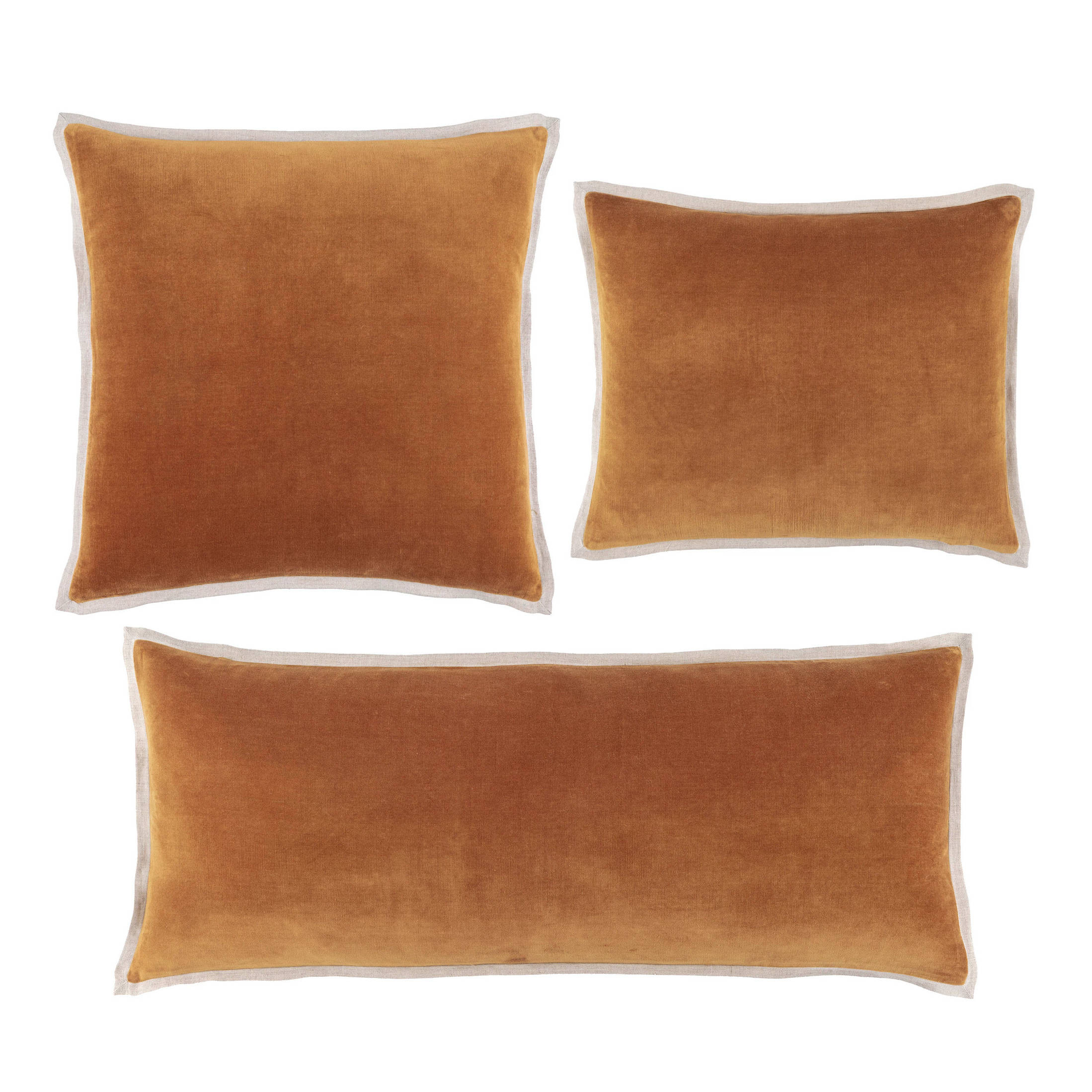 Gehry Velvet/Linen Decorative Pillow Cover | Caramel | Annie Selke