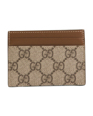 Made In Italy Supreme Canvas And Leather Gg Card Case | TJ Maxx