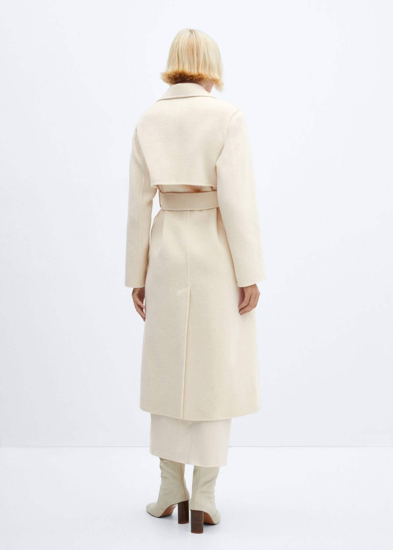 Wool coat with handmade belt -  Women | Mango USA | MANGO (US)